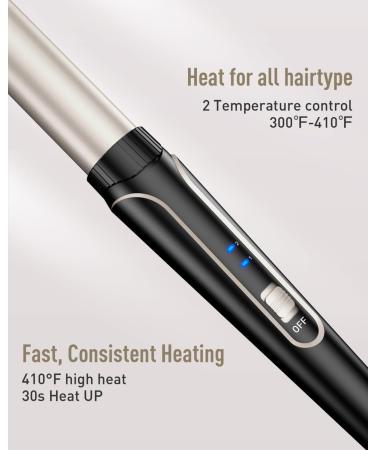 Lockenstab Set 5 in 1 - Curly Bars 3 Barrels for Large Curls Ceramic Curlers with Temperature Adjustment Fast Heating Gloves & Clips - Gold - Buy Online on GoSupps.com