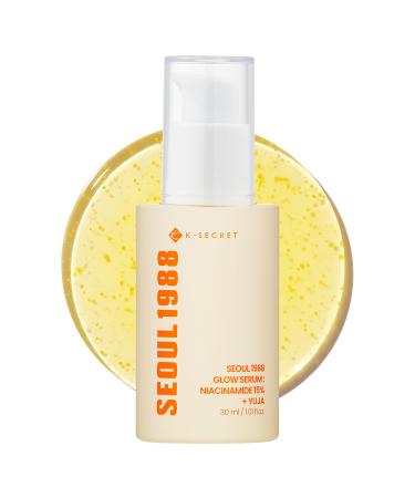 K-SECRET SEOUL 1988 Niacinamide Glow Serum Formulated with 15% Niacinamide and Yuja | Hydrating Facial Serum for Dark Spots Uneven Skin Tone | Korean Skincare 30ml / 1.01 fl oz