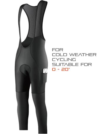 CEROTIPOLAR Thermal Fleece Cycling Pants - Winter Bibs for Men & Women | Autumn Black Bicycle Bibs for Cold Weather - Buy Online on GoSupps.com