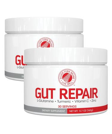 Gut Repair - Digestive Health Supplement Powder - L-Glutamine, Curcumin, Zinc & Ascorbic Acid (2 Tubs - 60 Servings) 5.71 Ounce (Pack of 2)