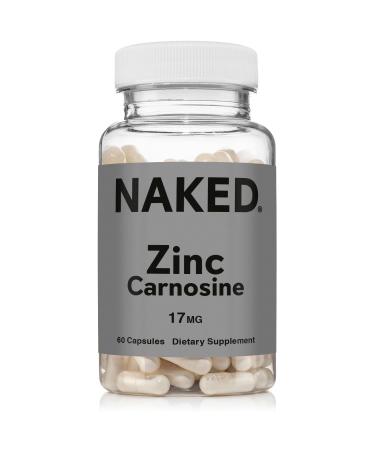 Naked Zinc Carnosine - Gut Lining Immune Function and Stomach Support Supplement Vegan Gluten-Free 17mg - 60 Capsules