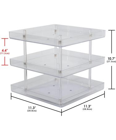 MK387 - Transparent Acrylic Nail Polish Rotating Display Rack | 3 Storage Compartments | International Shipping - Buy Online on GoSupps.com
