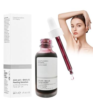 ARONRAVE AHA 30% + BHA 2% Peeling Solution Fruit Acid Exfoliating Face Scrub Liquid Exfoliating Face Scrub Salicylic Acid Liquid for Even Smooth Skin