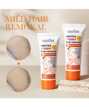 Sadoer Hair Removal Cream | Painless Vitamin C Body & Bikini Area Cream | Effective Underarms & Legs Hair Remover - Buy Online on GoSupps.com