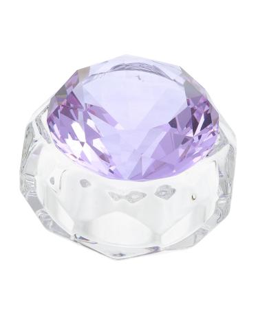 Housoutil Nail Art Crystal Cup To Go Plates with Lids Nail Salon Supply Crystal Nail Art Cup Manicure Dish Bowl Glass Nail Manicure Cup Purple White Crystal Liquid Powder