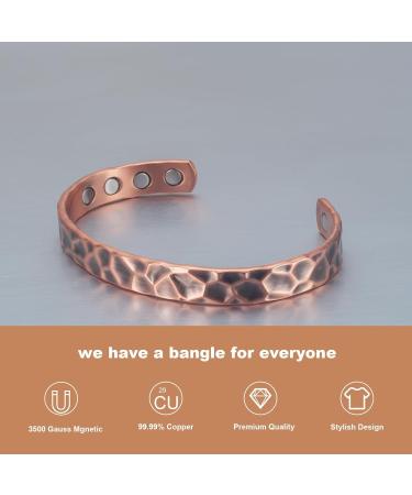 YINOX Women's Copper Bracelet with 4 Magnets - 6.5 Inch | Stylish Magnetic Jewelry for Health & Wellness - Buy Online on GoSupps.com