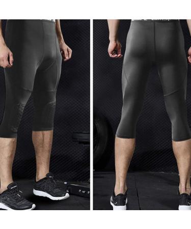 Rayauto 3/4 Capri Compression Training Pants - Honeycomb Knee Basketball Protection for Adults & Teens - Black - Buy Online on GoSupps.com