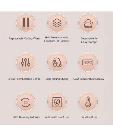 5 in 1 Curling Wand Set - Multifunctional Hair Styling Tool with LCD Display & Temp Control - Professional DIY Hairstyling - US Plug - Durable ABS Material - Buy Online on GoSupps.com