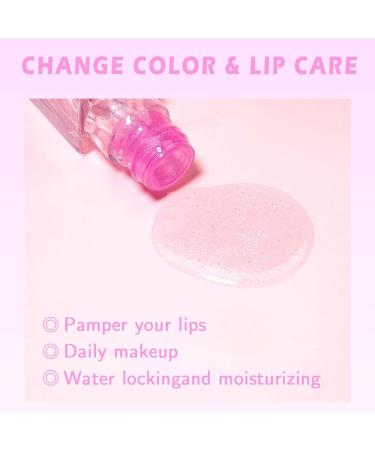 Magic Color Changing Lip Oil - 2Pcs Color Changing Lip Oil Moisturizing Lip Gloss Non-Sticky Color Changing Lip Oil for Girls and Women - Buy Online on GoSupps.com
