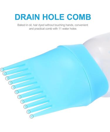 Lurrose Root Comb Applicator Bottle Set - 3pcs 6oz Squeeze Bottles for Salon Hair Coloring - Blue - Buy Online on GoSupps.com