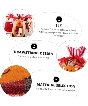 KOMBIUDA Party Snack Pouch 3 Pcs Christmas Storage Bag Candy Bags Holiday Treats Pouch Christmas Drawstring Bag Christmas Bag 30X18CM Assorted Color - Buy Online on GoSupps.com