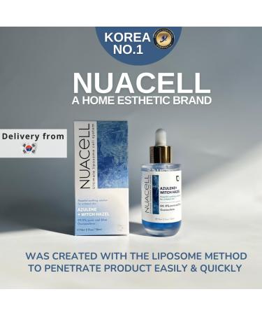 Nuacell Azulene & Chamomile Soothing Serum | 99.9% Guaiazulene 70% Witch Hazel for Irritated Skin | K-Beauty Aesthetic Winner (1.69 fl. oz) - International Shipping Available - Buy Online on GoSupps.com