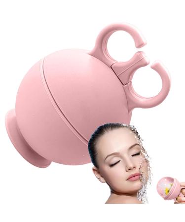 Yajexun Facial ice cream shape ice holder for face-ice ball with a round face facial ice shape silicone brush cold and cool reusable for men summer face massage women pink