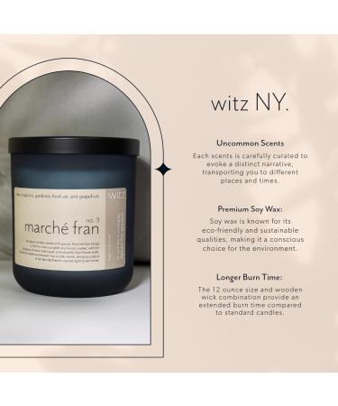 Buy NY 12 oz Soy Coconut Wax Scented Candle | Aromatherapy French March Florals Fresh Air & Grapefruit | Non-Toxic Longer Burn with Crackling Wooden Wick - Buy Online on GoSupps.com