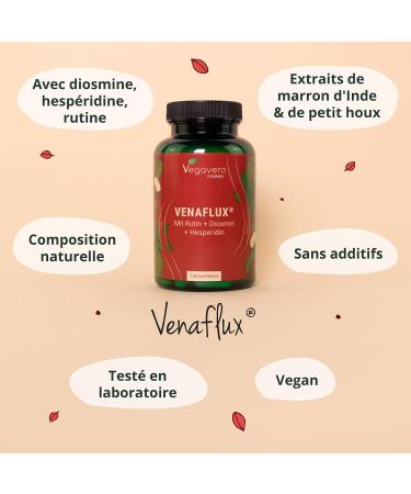Vegavero Diosmin + Hesperidin with Rutin + Horse Chestnut + Small Holly | Blood Circulation and Hemorrhoids | 100% Natural | 120 Capsules | Vegan - Buy Online on GoSupps.com