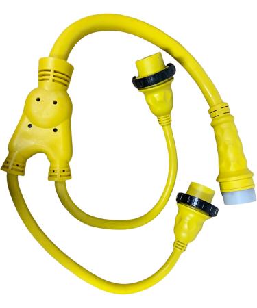 Buy Marine & RV Cords 125/250V 50A Male to (2) 30A Female Y Splitter Adapter - 21523 for Shore Power | International Shipping Available - Buy Online on GoSupps.com
