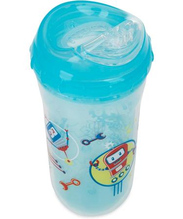 Nuby No-Spill Insulated Cool Sipper 9oz Light Blue - Fun Light Blue Robots Design - Buy Online on GoSupps.com