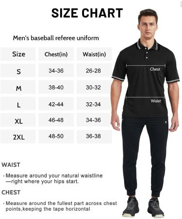 FitsT4 Short Sleeve Polo Umpire Jersey/Referee Uniform - Black, Medium - Buy Online on GoSupps.com