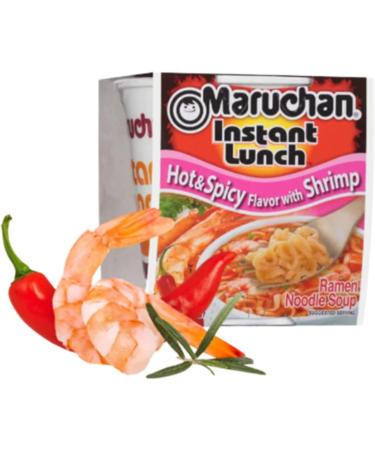 Ja Cor Instant Lunch Ramen Noodles Hot and Spicy with Shrimp Flavor Cup Noodle Soup Bowl 2.25 oz. Bulk Pack Bundle with 1-Set of Reusable Stainless Steel Chopsticks (12 Individual Packs) - Buy Online on GoSupps.com