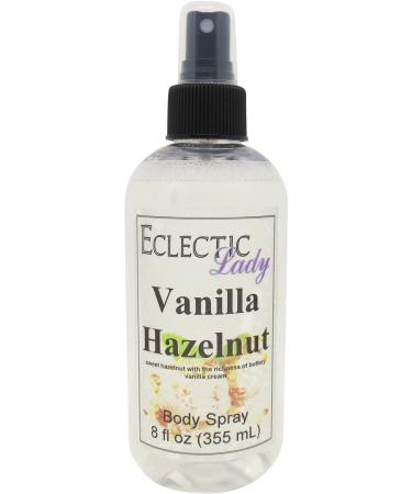Vanilla Hazelnut Body Spray (Double Strength) 8 ounces Body Mist for Women with Clean Light & Gentle Fragrance Long Lasting Perfume with Comforting Scent for Men & Women Cologne with Soft Subtle 8 Fluid Ounces (Double Strength)
