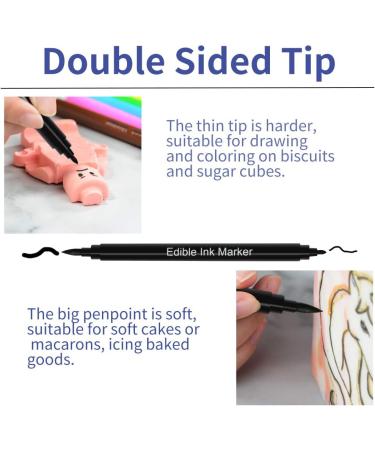 Black Food Coloring Markers 3Pcs - Fine & Thick Tips for Decorating Cookies, Cakes, Fondant - Pack of 1 - Buy Online on GoSupps.com