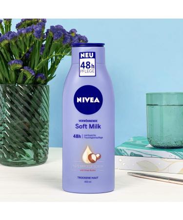 Nivea Pampering Moisturising Soft Milk Body Lotion 400ml - Hydrating Lotion for Soft Skin | International Shipping Available - Buy Online on GoSupps.com