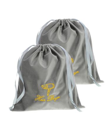 IWOWHERO 2pcs Hair Dryer Storage Bag Hair Dryer Bag Hair Dryer Drawstring Bags Drawstring Storage Bag Hair Dryer Travel Bag Drawstring Pouch Storage Bag for Hair Dryer Blow Dryer Pouch 30.00X25.00X0.50CM Grey