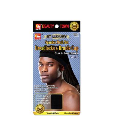 Spandex Mesh Net Dreadlocks & Braids Cap - Unisex Stretchable  Soft & Lightweight Comfortable Cap  Hair Care Night Sleeping Head Cover (Black - 1 Pack)