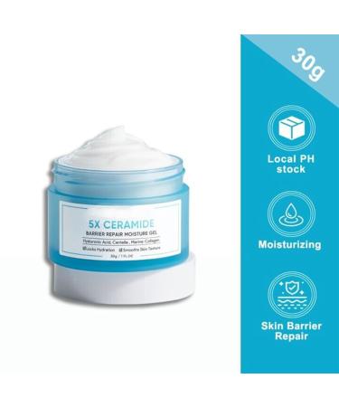 Barrier Repair Cream | Anti-Aging Moisturizer with Hyaluronic Acid & 5x Ceramides | Oil-Free Hydrating Gel for Redness & Acne Relief - Buy Online on GoSupps.com