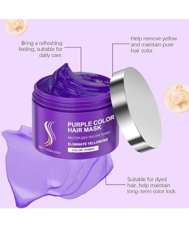 Purple Hair Mask - Keratin Hair Treatment Repairing and Nourishing Treatment for Bleached Hair Deep Conditioner and Tonic for Blonde Hair (2pcs) - Buy Online on GoSupps.com