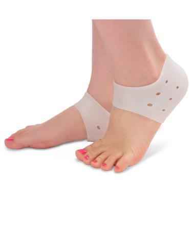 2 pairs heel socks gel heel protection silicone heel pads for plantar fasciitis crack heels painful feet pressure on heel and pain reliefs of the feet gel Heel - Buy Online on GoSupps.com