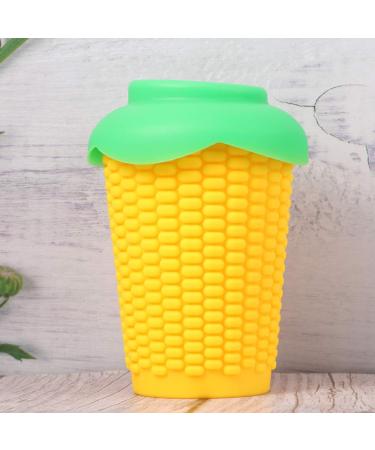 Vosarea 300ml Corn Shape Silicone Cup with Straw Leakproof Silicone Tumbler Travel Mug Coffee Mug Beer Cup Water Coffee Cup for Home Travel Gym - Buy Online on GoSupps.com