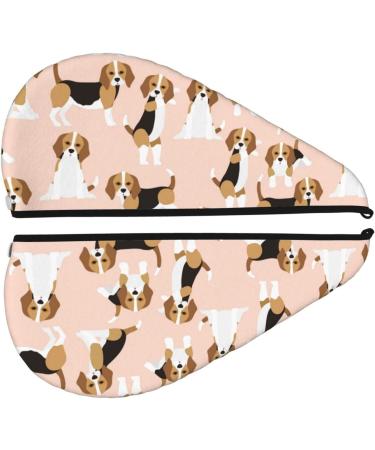 Beagle Dog Microfiber Hair Towel - Super Absorbent Coral Velvet Wrap for Women | Quick Dry for Long Curly & Thick Hair - Buy Online on GoSupps.com