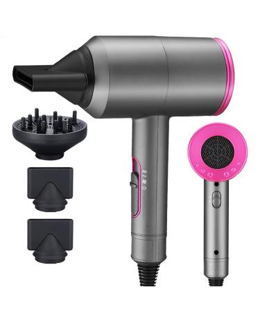 YHANNI Hair Dryer 1800W with Negative Ion Technology:Fast Drying Low Noise 2 Concentrator Nozzles 1 Diffuser - Perfect for Home Salon and Travel