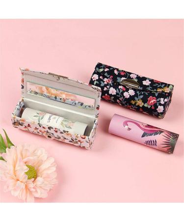 Hanyi 3 Pcs Retro Print Leather Lipstick Case with Mirror | Stylish Jewelry Box for Lipsticks - International Shipping Available - Buy Online on GoSupps.com