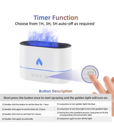 McBazel 200ml Aroma Diffuser with Flames Effect | 3-in-1 Humidifier & Essential Oil Diffuser | Waterless Auto Shut-Off - White - Buy Online on GoSupps.com