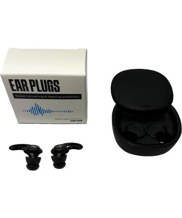 White Noise Reducing Black Earplugs | Comfortable Reusable for Sleep Study & Travel | Includes Carry Case - Shop Now - Buy Online on GoSupps.com