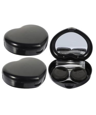 Healvian 3 sentences contact lens container lentes de white Halloween storage container contact lens-etui-set travel case for contact lenses case sweet eye case Miss Pp Reisekit Sch ttgut black 7.2x5.8x2cm