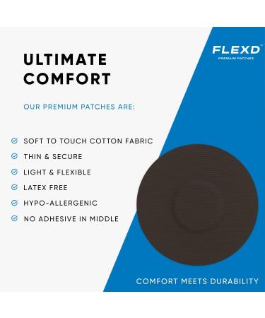 Flexd Waterproof Sensor Covers for Libre 2 & 3 (30 Pcs) - CGM Adhesive Patches - Round Black - Adhesive-free Center - Buy Online on GoSupps.com