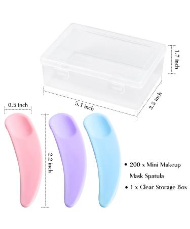 200pcs Mini Spatula Set for Cosmetics | Disposable Plastic Scoop Makeup Mask Spatulas with Storage Box | Facial Cream Mixing and Sampling Tool - Buy Online on GoSupps.com