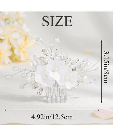 IYOU Princess Wedding Hair Combs White Flower Headpiece Pearl Bridal First Communion Hair Accessories for Girls - Buy Online on GoSupps.com