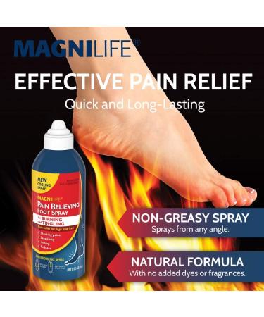 MagniLife Pain Relieving Foot Spray - Natural Relief for Burning & Tingling in Feet and Legs | 3oz - Buy Online on GoSupps.com