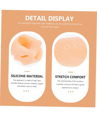 Orthopedic Toe Separator & Thumb Protector - 4 Pairs | Silicone Bunion & Hammer Toe Spacers for Foot Care - Skin Color 7x3.5cm - Buy Online on GoSupps.com