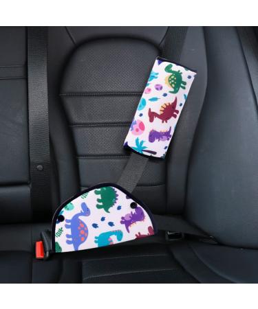 Kids Seatbelt Adjuster Car Seat Belt Cushion Car Travel Pillow Headrest Head Neck Support Pillow Safety Belt Shoulder Pad Seat Belt Positioner Safety Strap Protector Cover For Car Seat Pushchair cartoon dinosaur