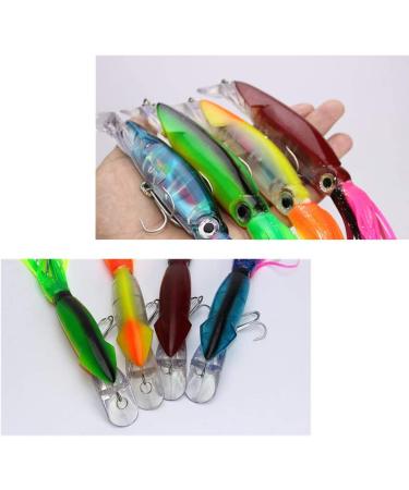 DAMIDEL Large Squid Fishing Lures Bait Kit - 4 Pcs | 3D Holographic Eyes | Built-in Multicolored Lead Blocks | Heavy Duty & Stable | 4 Color Options - Buy Online on GoSupps.com