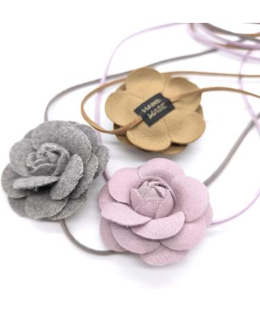 Oralgos Elegant Flower Designs Choker Necklace | Fabric Camellia Keybone Chain | Unique Artificial Floral Jewelry - Buy Online on GoSupps.com
