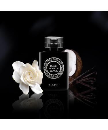 Icon Vanilla Black - EDP Spray Perfume for Women - Warm Smoky - Vanilla Notes Spiced Accords of Amber Sandalwood - Exotic Fruits - 3.4 oz - Buy Online on GoSupps.com
