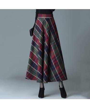 Shop Winter Ladies Skirt - Adjustable Lace Trim A-Line Ball Dress with High Elastic Waist | Midi Rocker Skirt in Rock Green XXL - Buy Online on GoSupps.com