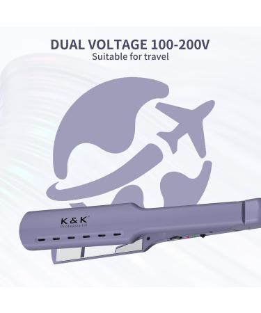K&K 1.73 Inch Hair Straightener for Thick Hair - Extra Wide Flat Iron with Adjustable Temperature (290-450 ) Fast Heating Dual Voltage Ideal for Curly Hair - Buy Online on GoSupps.com