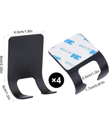CKJ 4-Piece Self-Adhesive Razor Holder Hooks - Waterproof Stainless Steel Multi-Purpose Hooks for Bathroom Kitchen & Home - Black - Buy Online on GoSupps.com